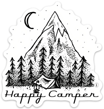 Happy Camper B&W