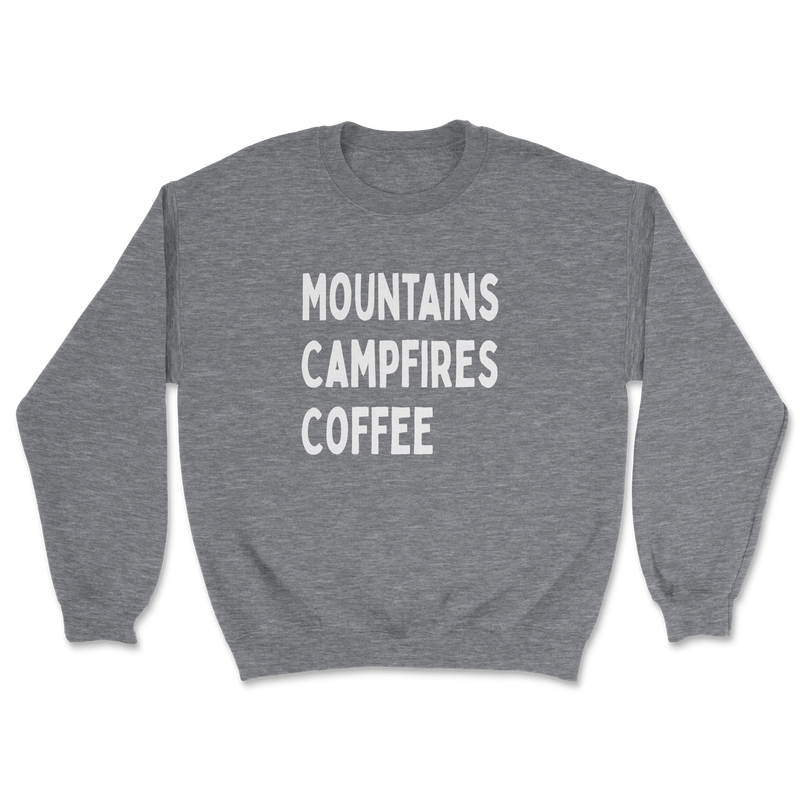 Mountains, Campfire, Coffee Sweatshirt